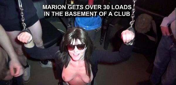  Slutwife gets 30 loads in the basement of a club